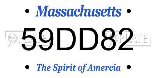 59DD82 Massachusetts License Plate