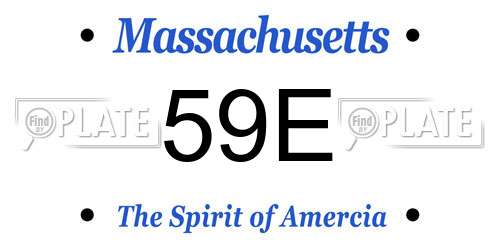 59E Massachusetts License Plate