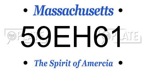 59EH61 Massachusetts License Plate