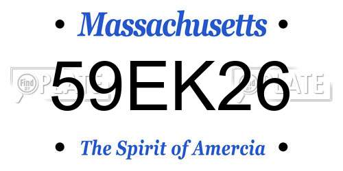 59EK26 Massachusetts License Plate