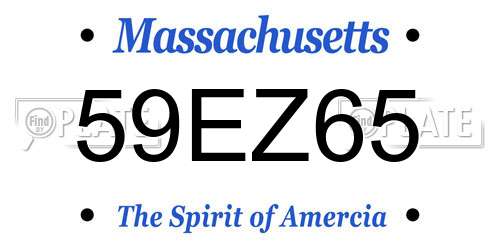 59EZ65 Massachusetts License Plate