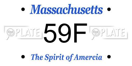 59F Massachusetts License Plate