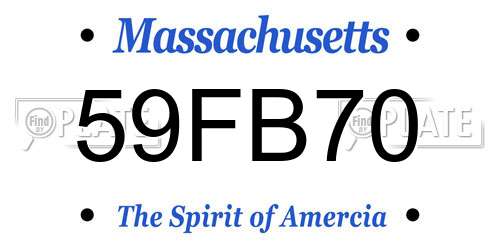 59FB70 Massachusetts License Plate