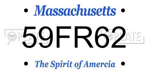 59FR62 Massachusetts License Plate