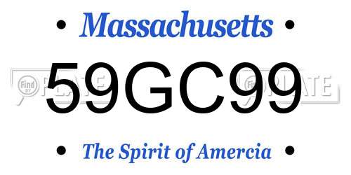 59GC99 Massachusetts License Plate
