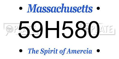 59H580 Massachusetts License Plate