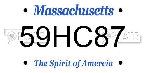 59HC87 Massachusetts License Plate