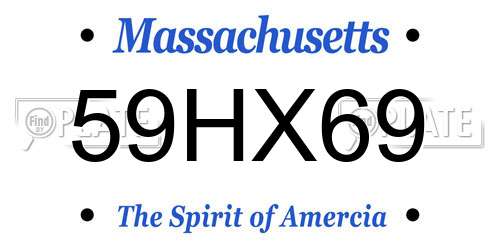 59HX69 Massachusetts License Plate
