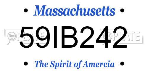 59IB242 Massachusetts License Plate