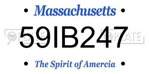 59IB247 Massachusetts License Plate