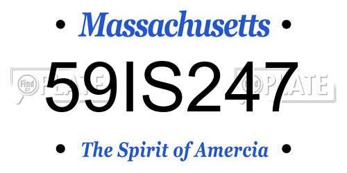 59IS247 Massachusetts License Plate