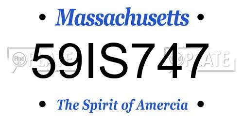 59IS747 Massachusetts License Plate