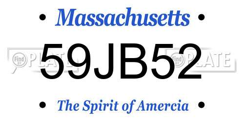 59JB52 Massachusetts License Plate