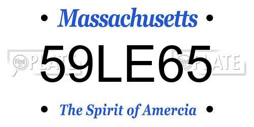 59LE65 Massachusetts License Plate