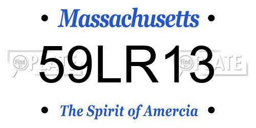 59LR13 Massachusetts License Plate