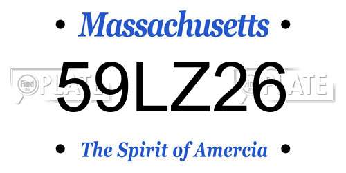 59LZ26 Massachusetts License Plate