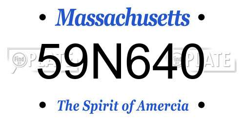 59N640 Massachusetts License Plate