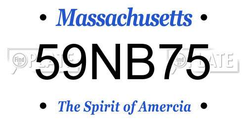 59NB75 Massachusetts License Plate