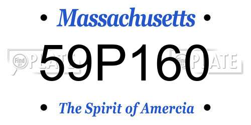 59P160 Massachusetts License Plate