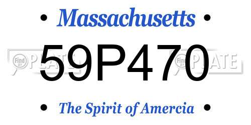 59P470 Massachusetts License Plate