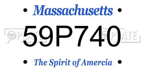 59P740 Massachusetts License Plate
