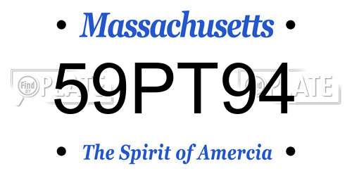 59PT94 Massachusetts License Plate