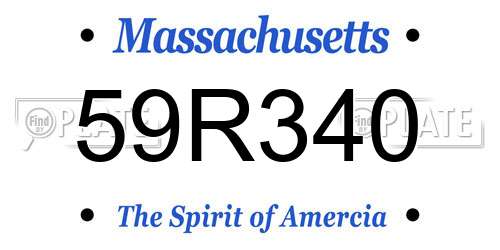 59R340 Massachusetts License Plate