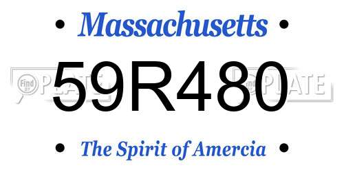 59R480 Massachusetts License Plate