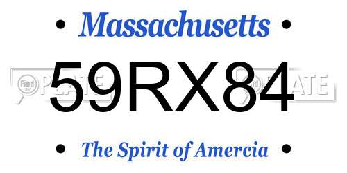 59RX84 Massachusetts License Plate