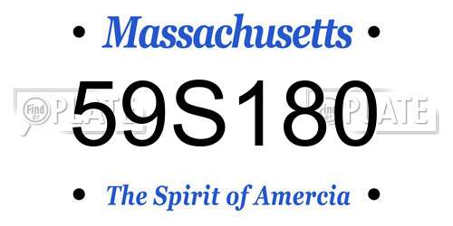 59S180 Massachusetts License Plate