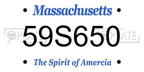 59S650 Massachusetts License Plate