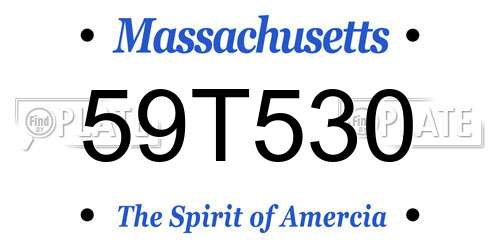 59T530 Massachusetts License Plate