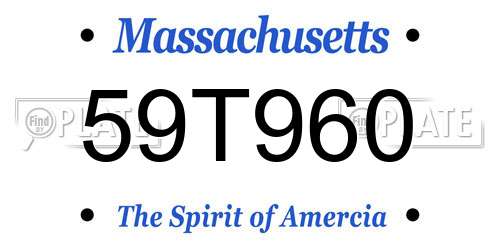59T960 Massachusetts License Plate