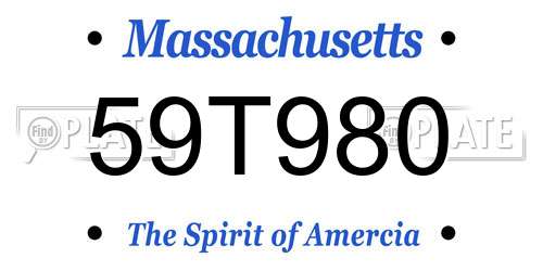59T980 Massachusetts License Plate