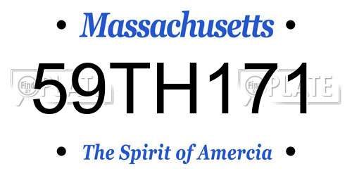 59TH171 Massachusetts License Plate