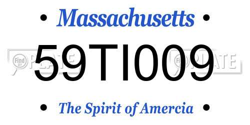 59TI009 Massachusetts License Plate