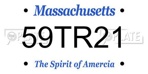 59TR21 Massachusetts License Plate