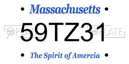 59TZ31 Massachusetts License Plate