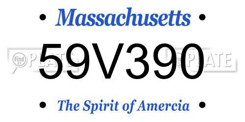 59V390 Massachusetts License Plate