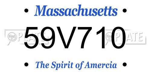 59V710 Massachusetts License Plate