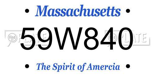 59W840 Massachusetts License Plate