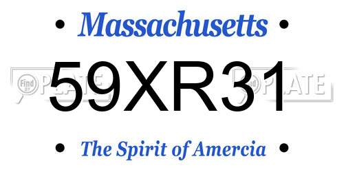 59XR31 Massachusetts License Plate