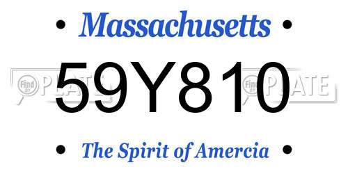 59Y810 Massachusetts License Plate