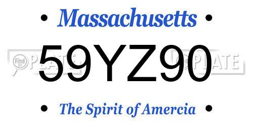 59YZ90 Massachusetts License Plate