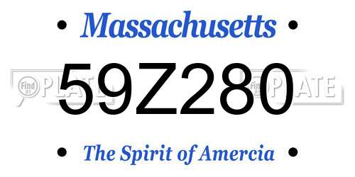 59Z280 Massachusetts License Plate
