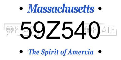 59Z540 Massachusetts License Plate