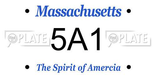 5A1 Massachusetts License Plate