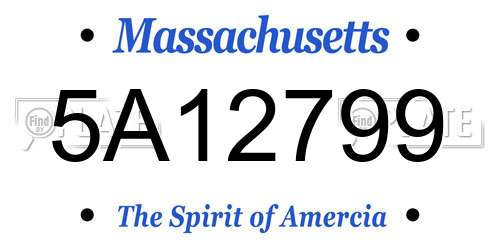5A12799 Massachusetts License Plate