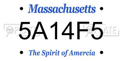5A14F5 Massachusetts License Plate