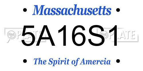 5A16S1 Massachusetts License Plate